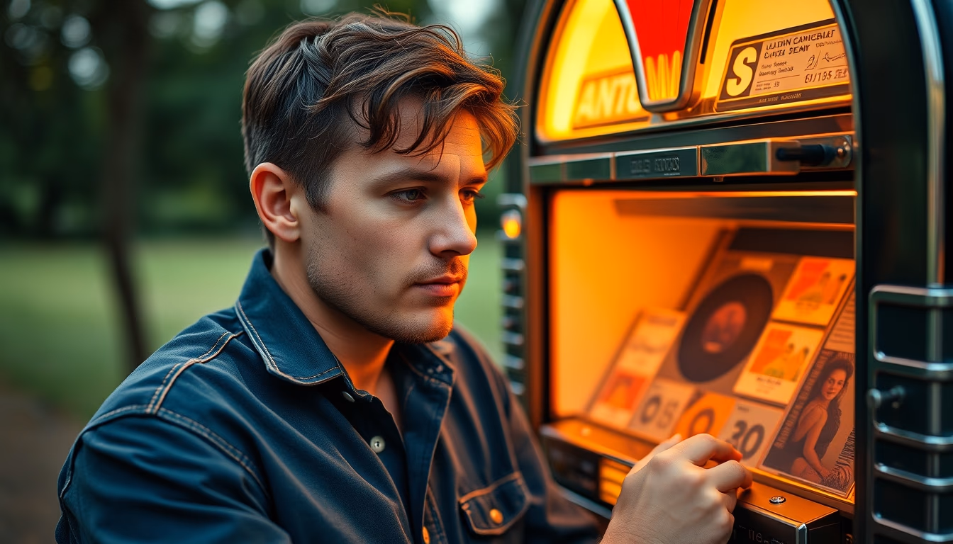 45 rpm jukebox singles in editorial style