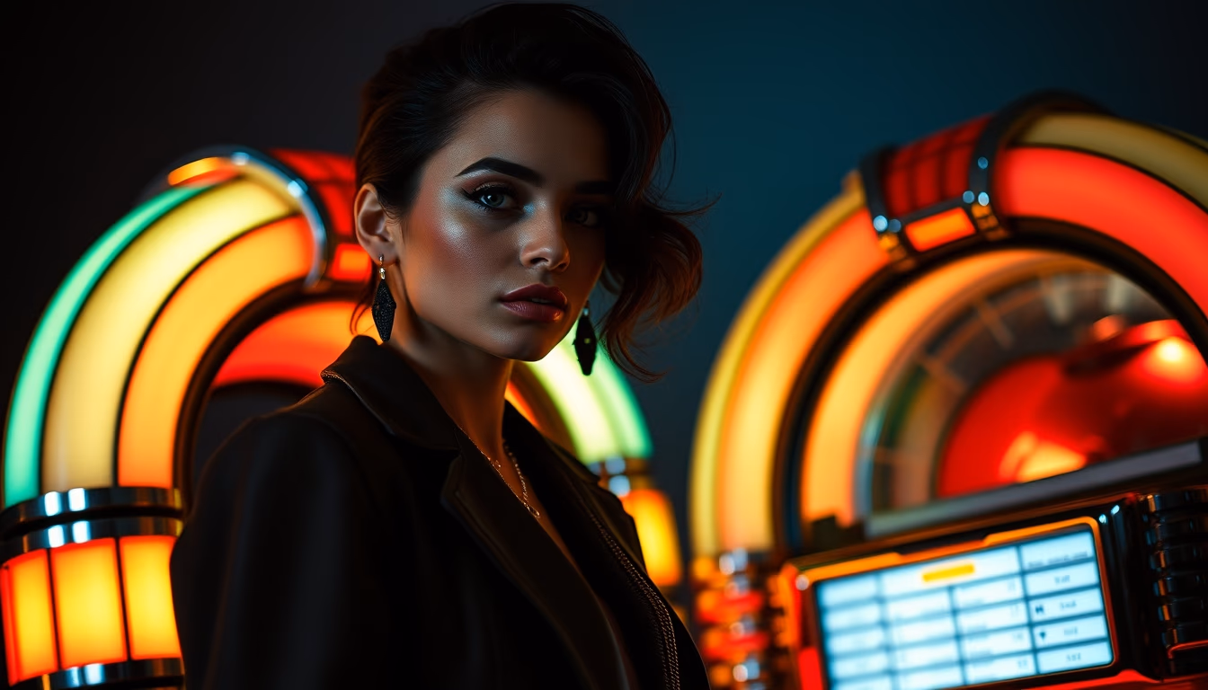 45 rpm jukebox singles in editorial style