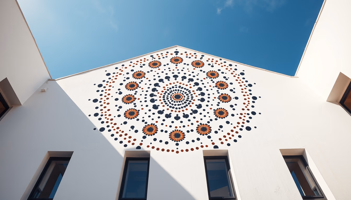 aboriginal dot painting in editorial style