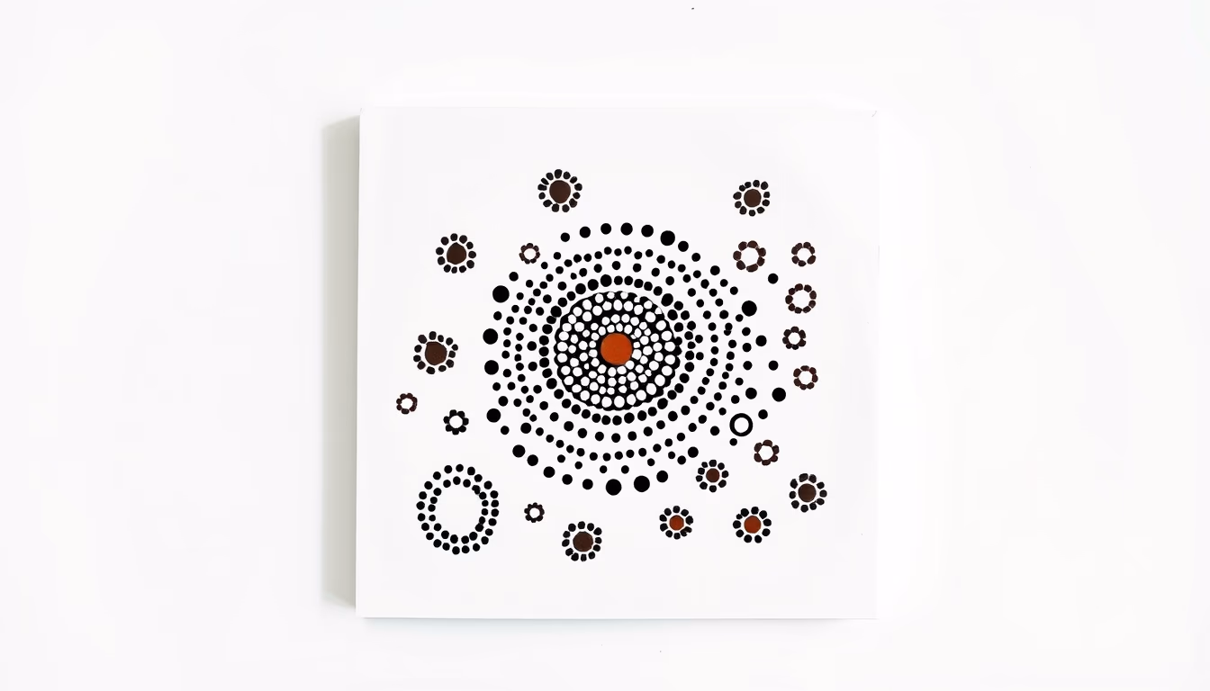 aboriginal dot painting in editorial style