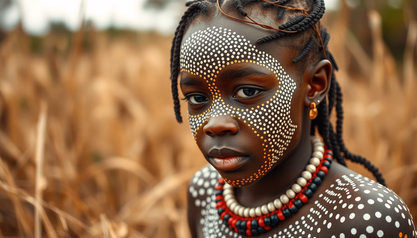 aboriginal dot painting in editorial style