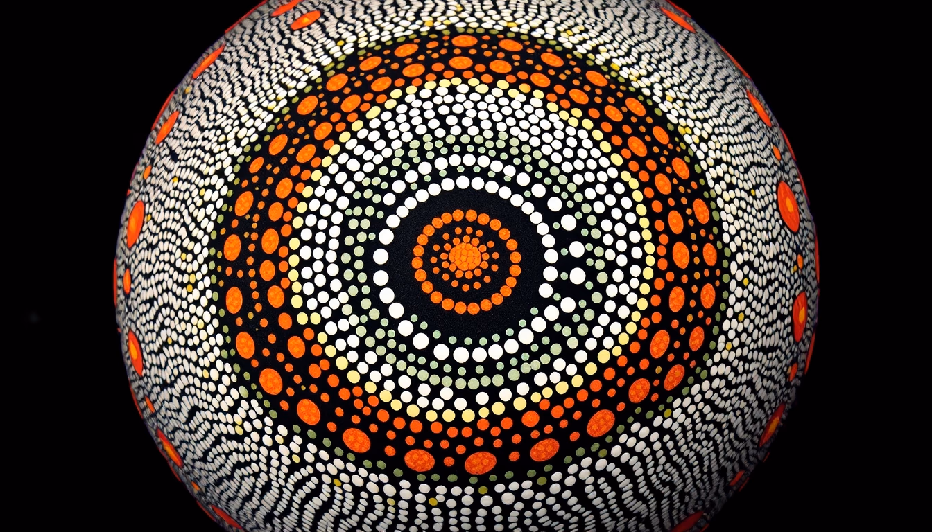 aboriginal dot painting in editorial style