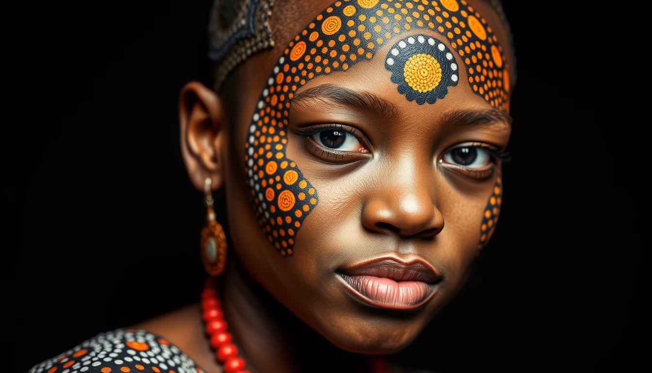 aboriginal dot painting in editorial style