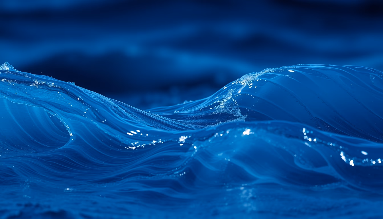 abstract waves blue in editorial style