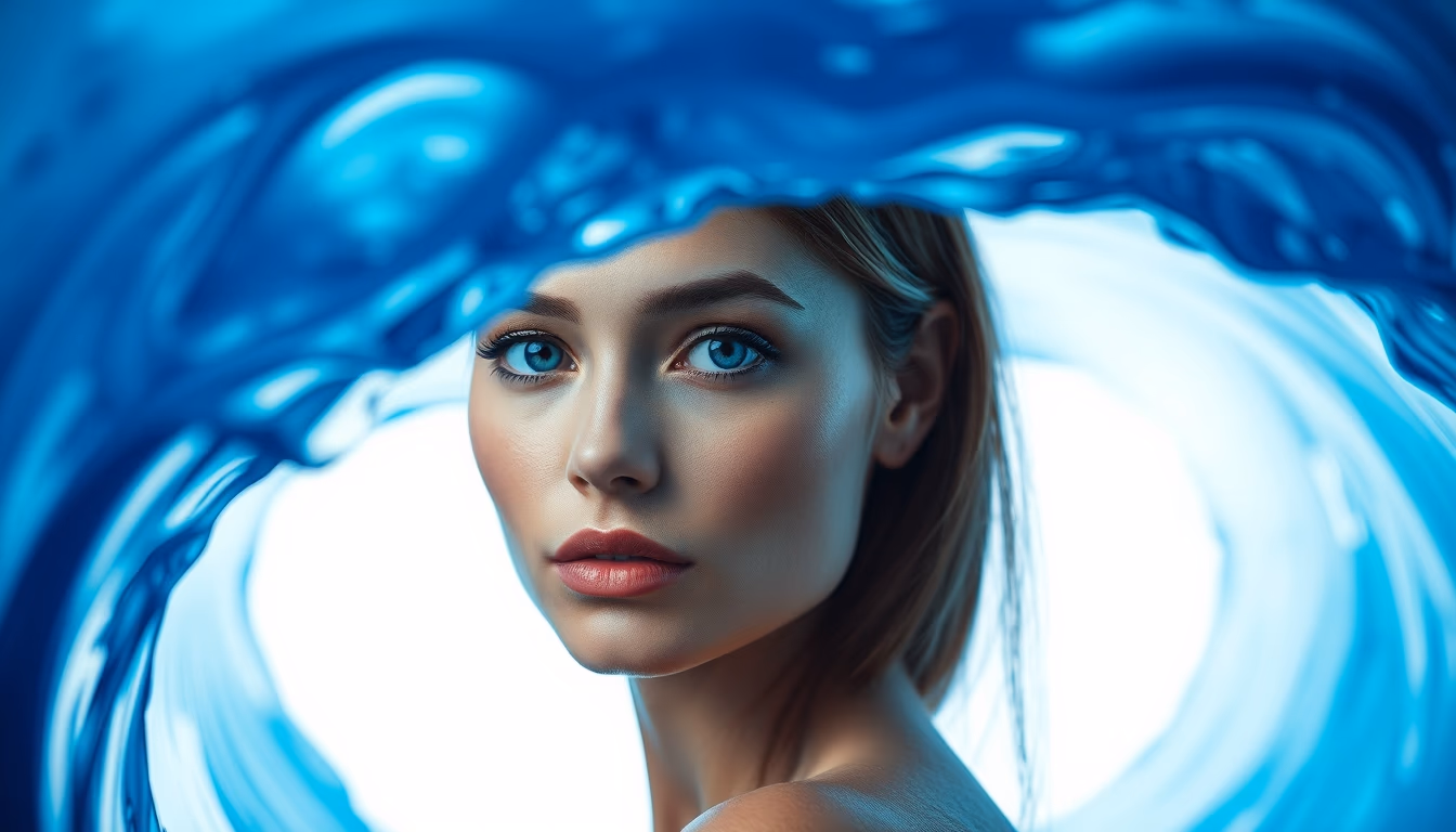 Abstract waves blue em estilo editorial