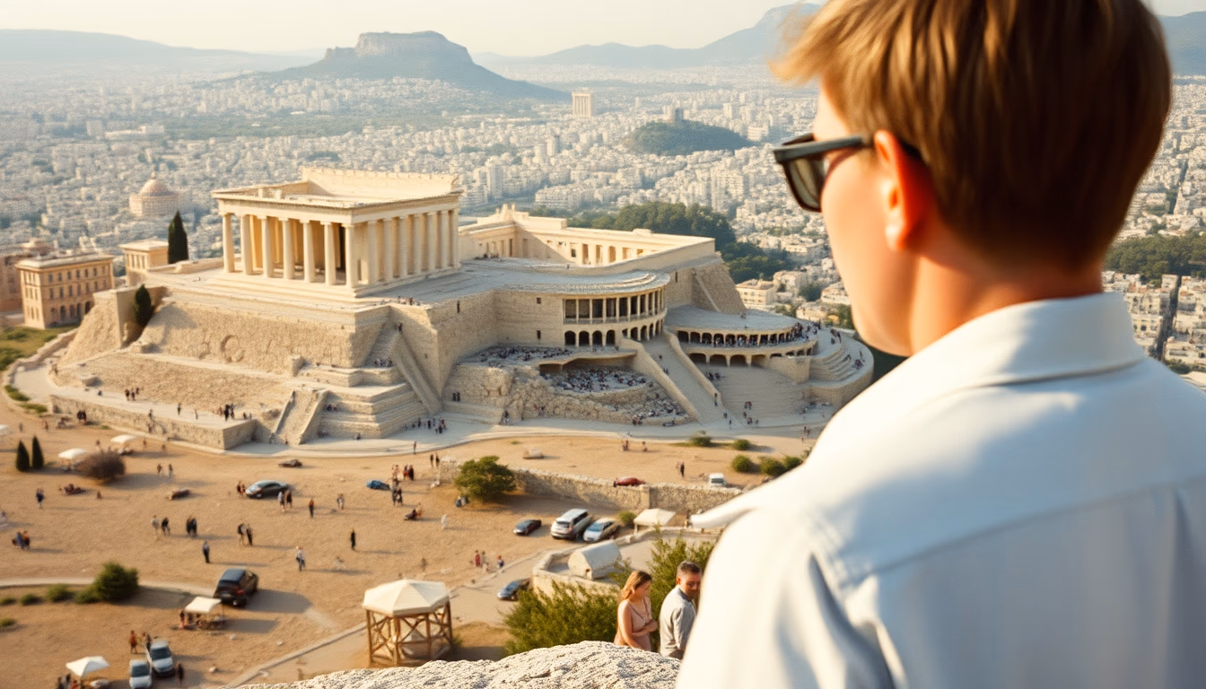 acropolis athens panorama in editorial style