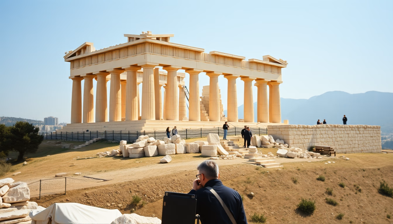 acropolis athens panorama in editorial style