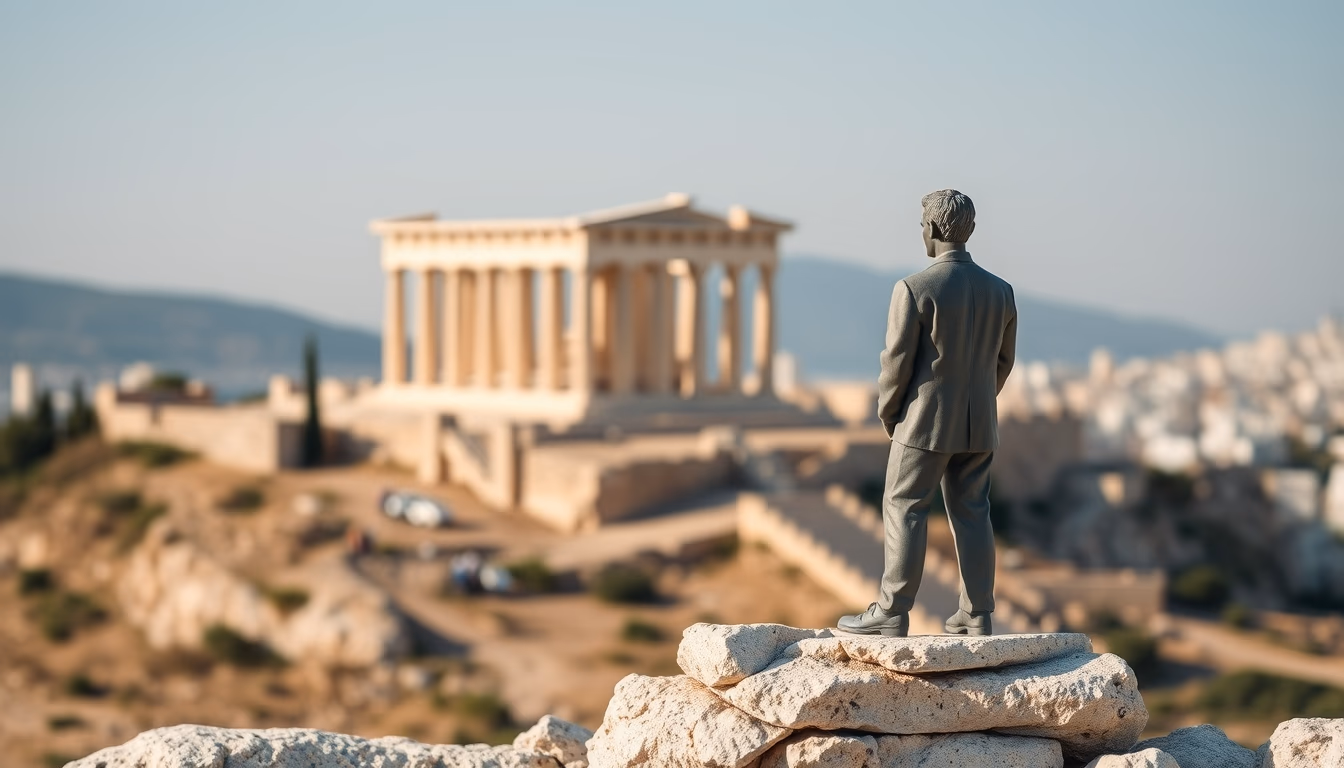 acropolis athens panorama in editorial style