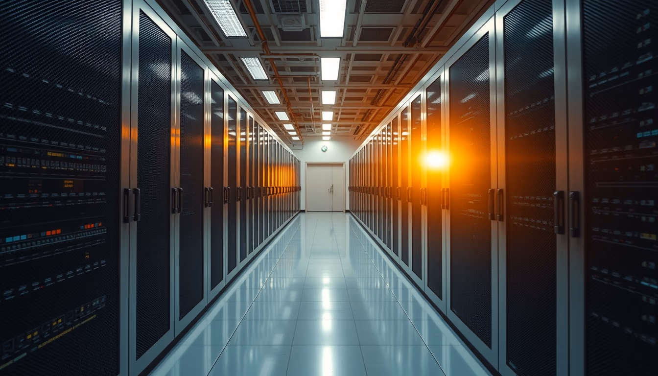 ai core data center in editorial style