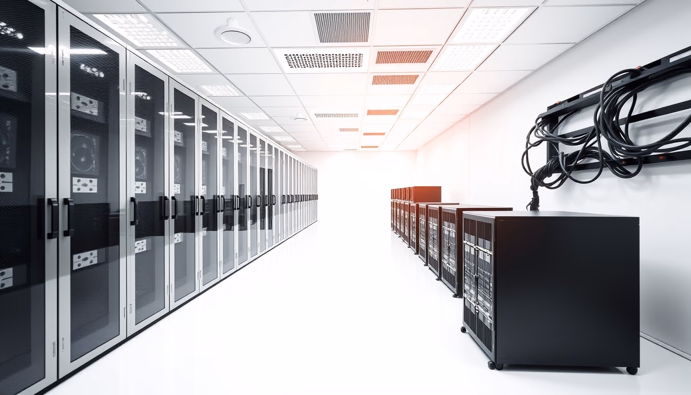 ai core data center in editorial style