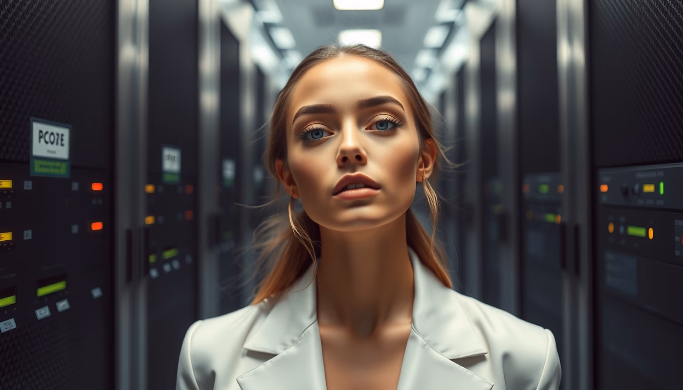 ai core data center in editorial style