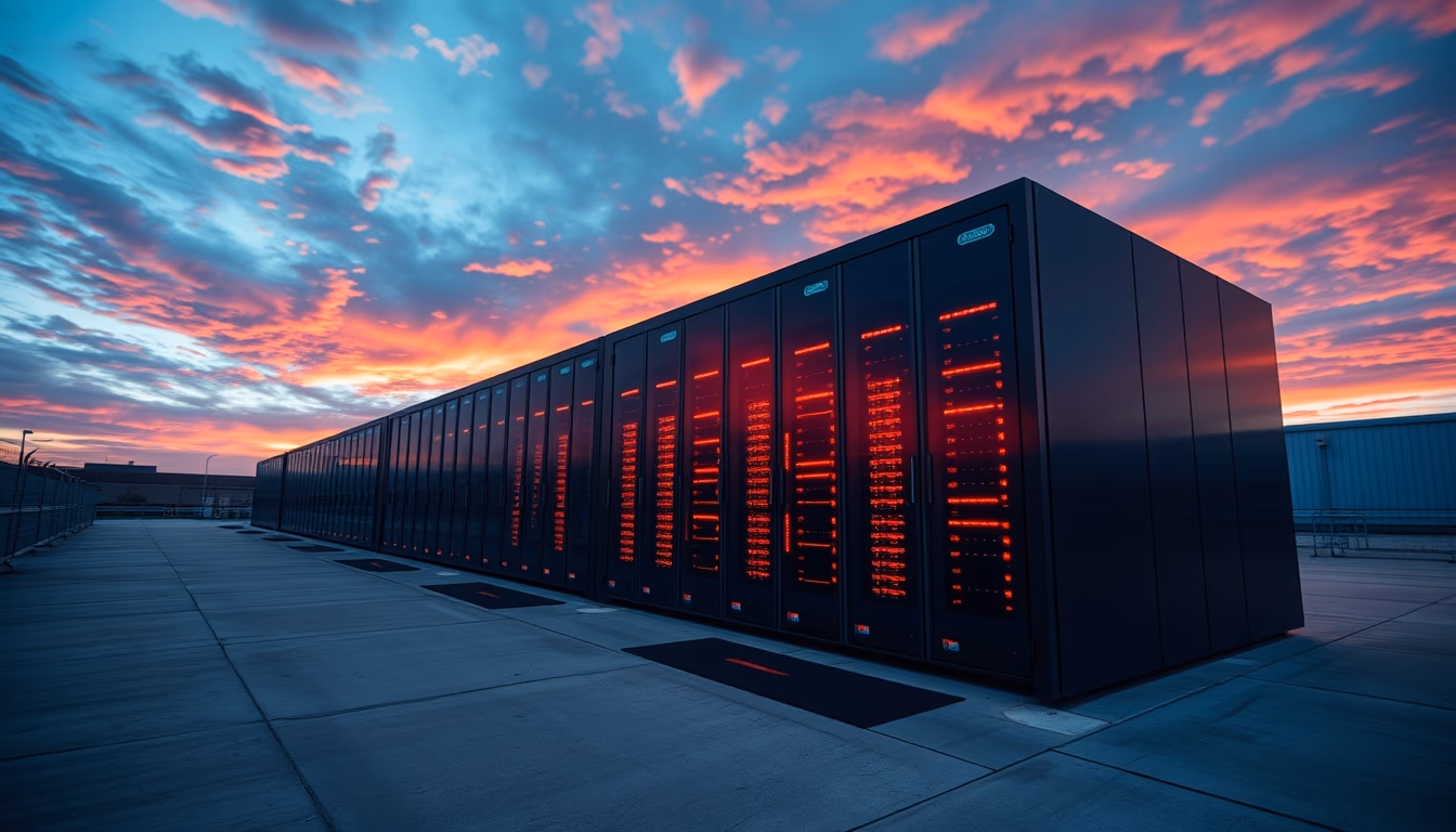 ai core data center in editorial style