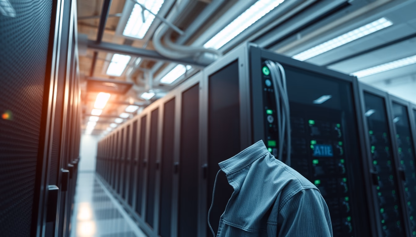 ai core data center in editorial style