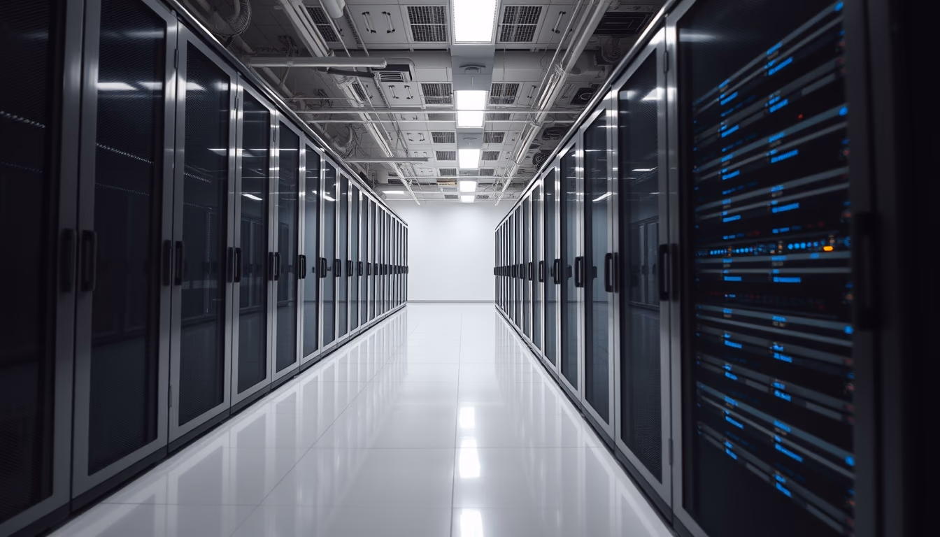 ai core data center in editorial style