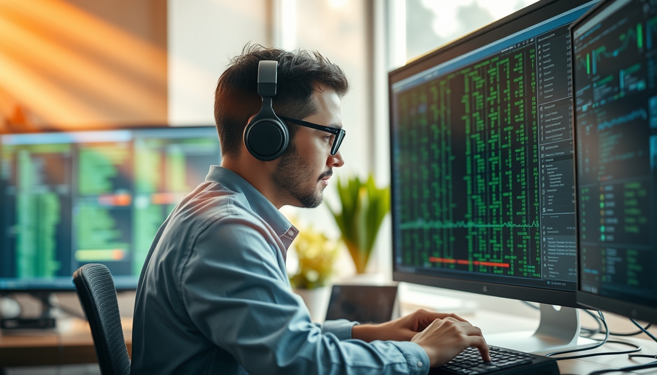 AI engineer training neural network on workstation em estilo editorial