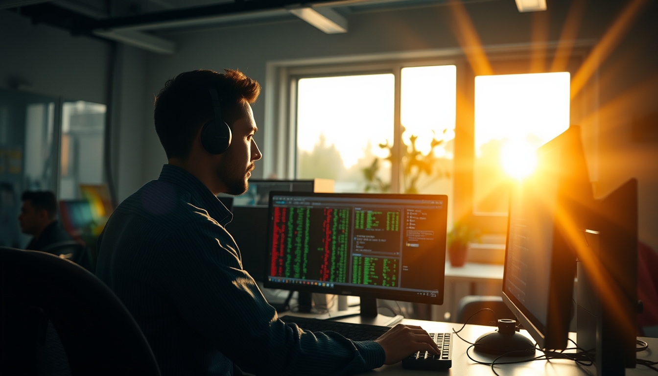 AI engineer training neural network on workstation em estilo editorial