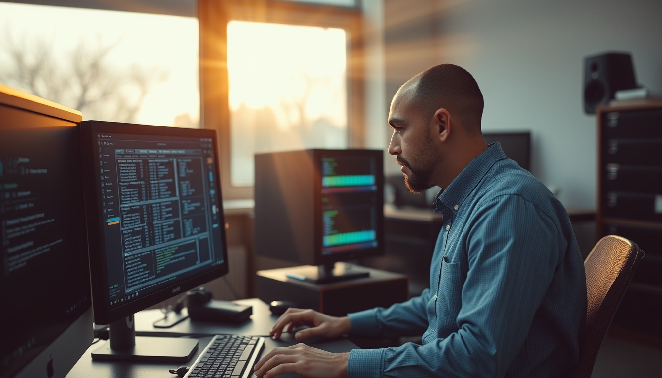 AI engineer training neural network on workstation em estilo editorial