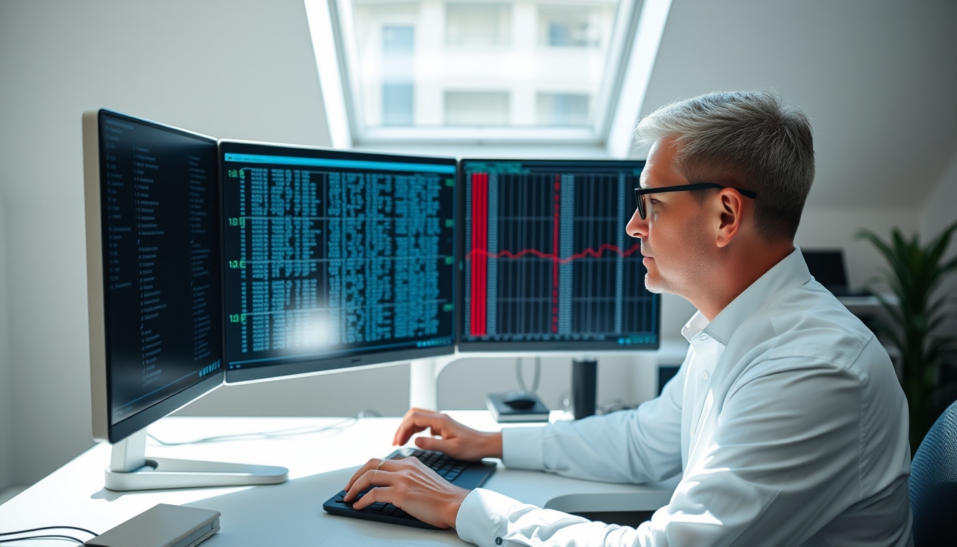 AI engineer training neural network on workstation em estilo editorial