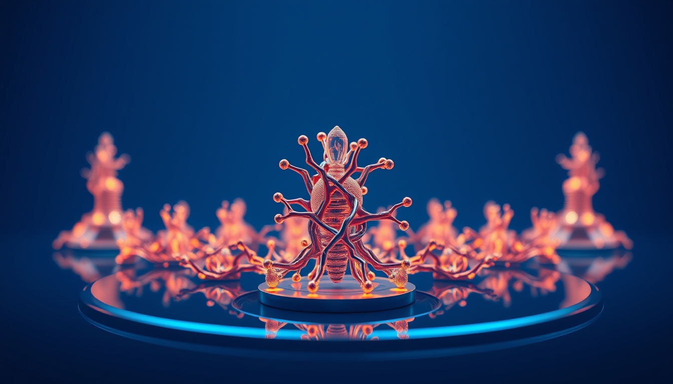 AI neural network 3D visualization in editorial style