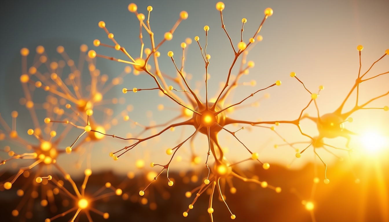 Rede neural de IA nós e conexões brilhantes em espaço 3D em estilo editorial