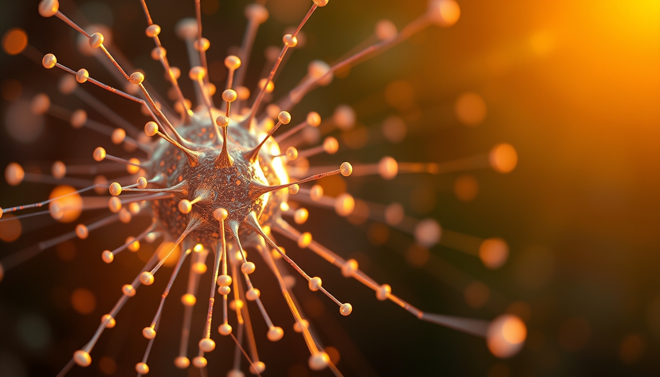 Rede neural de IA nós e conexões brilhantes em espaço 3D em estilo editorial