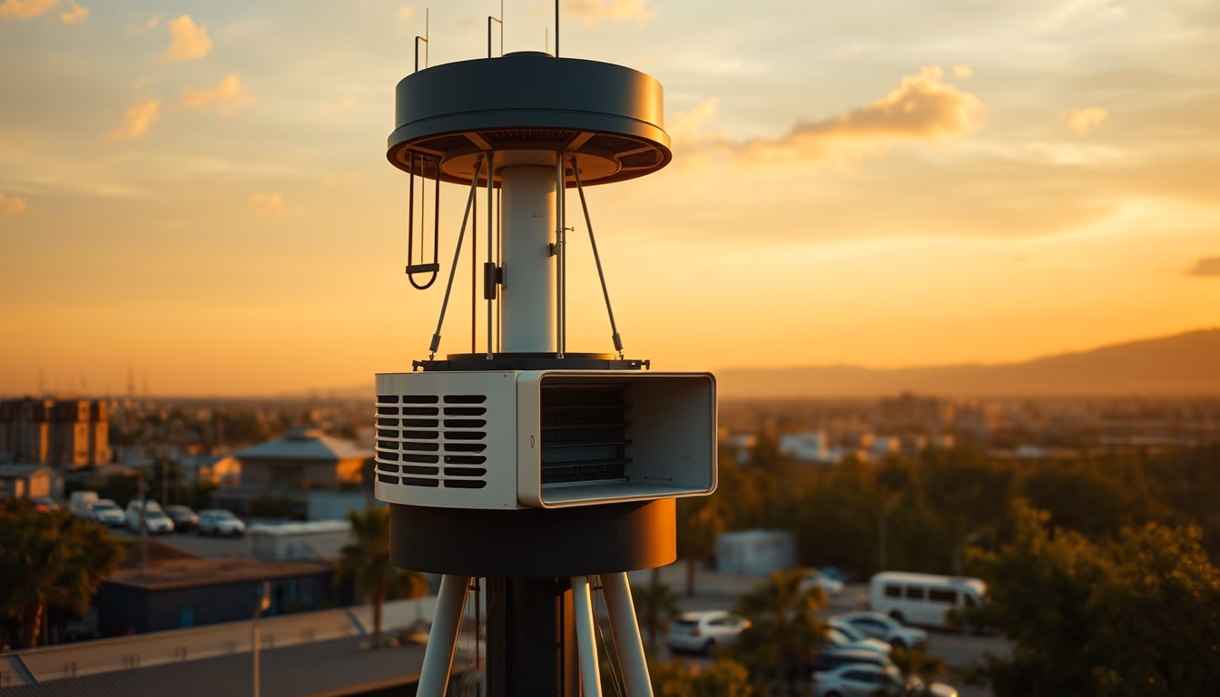 air cooler tower in editorial style