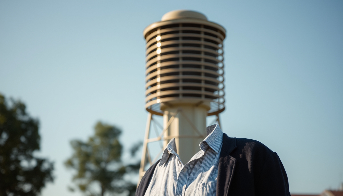 air cooler tower in editorial style