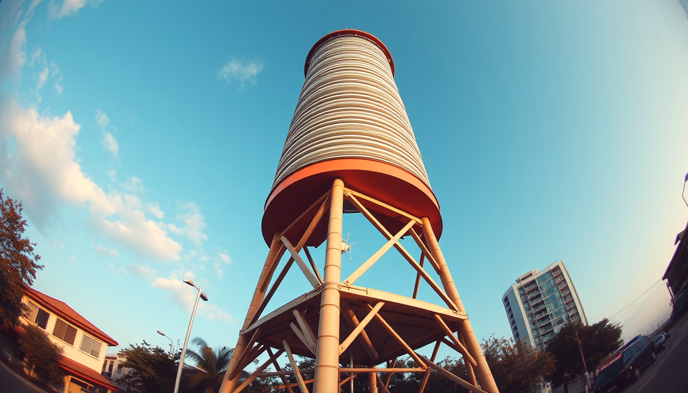 air cooler tower in editorial style