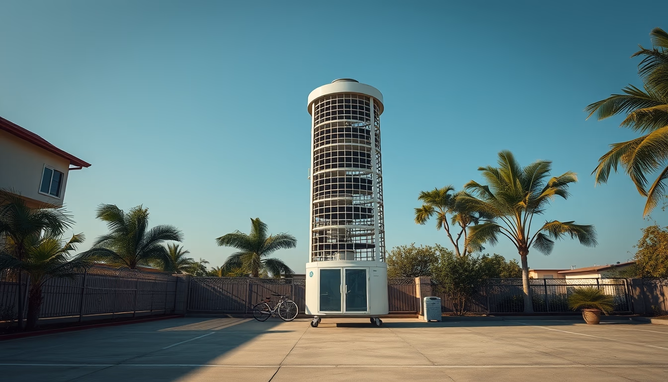 air cooler tower in editorial style