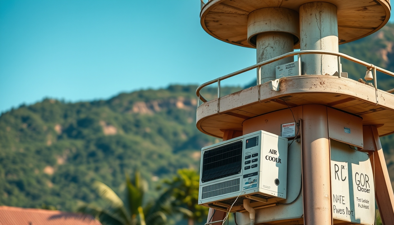 air cooler tower in editorial style