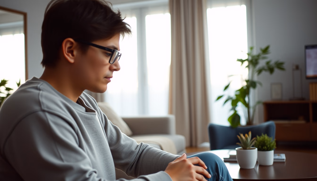 air purifier modern living room in editorial style