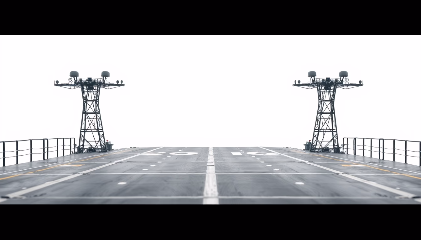 aircraft carrier deck in editorial style