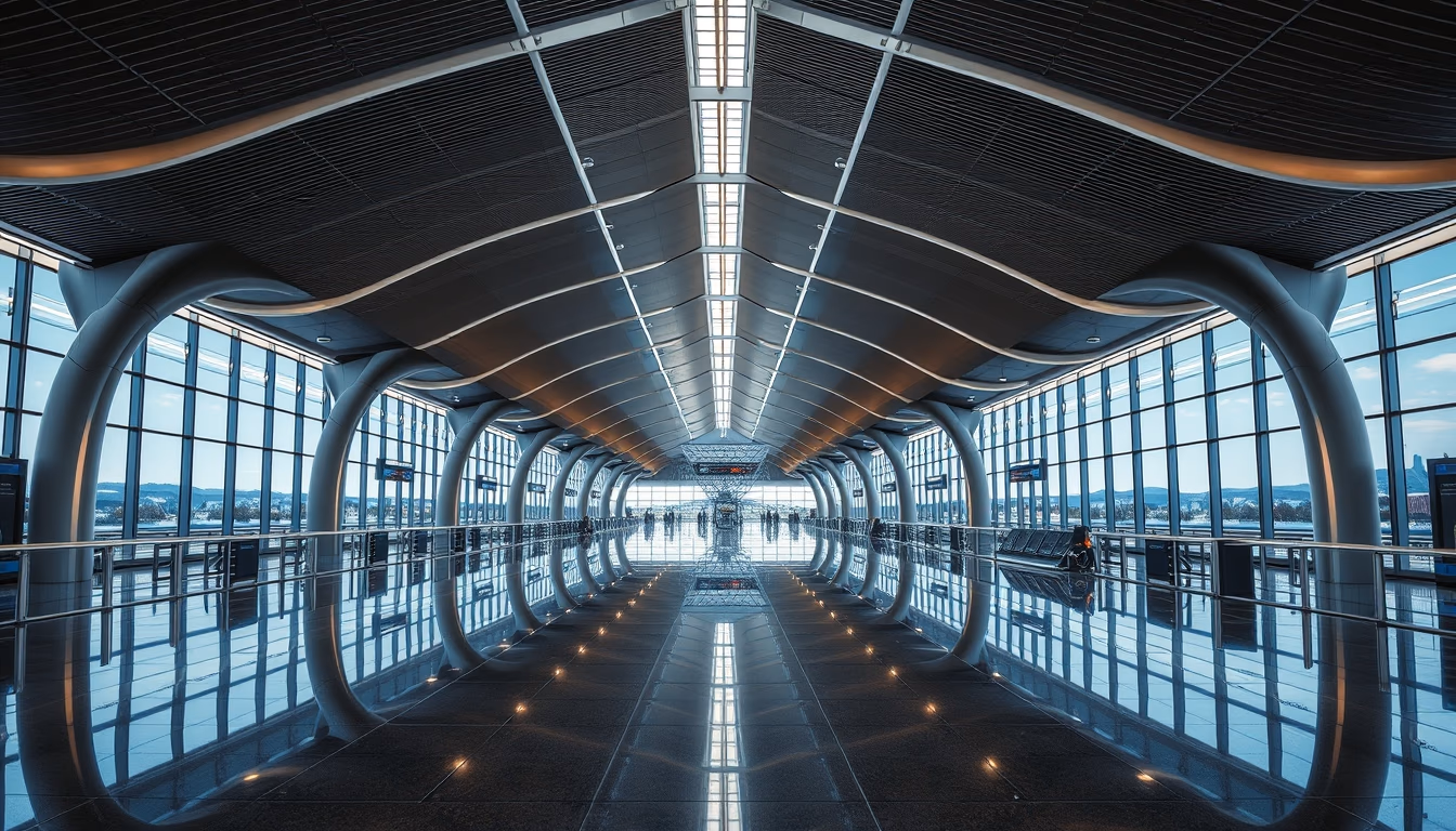 airport terminal modern in editorial style