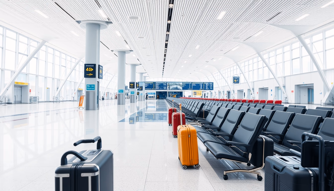 airport terminal modern in editorial style