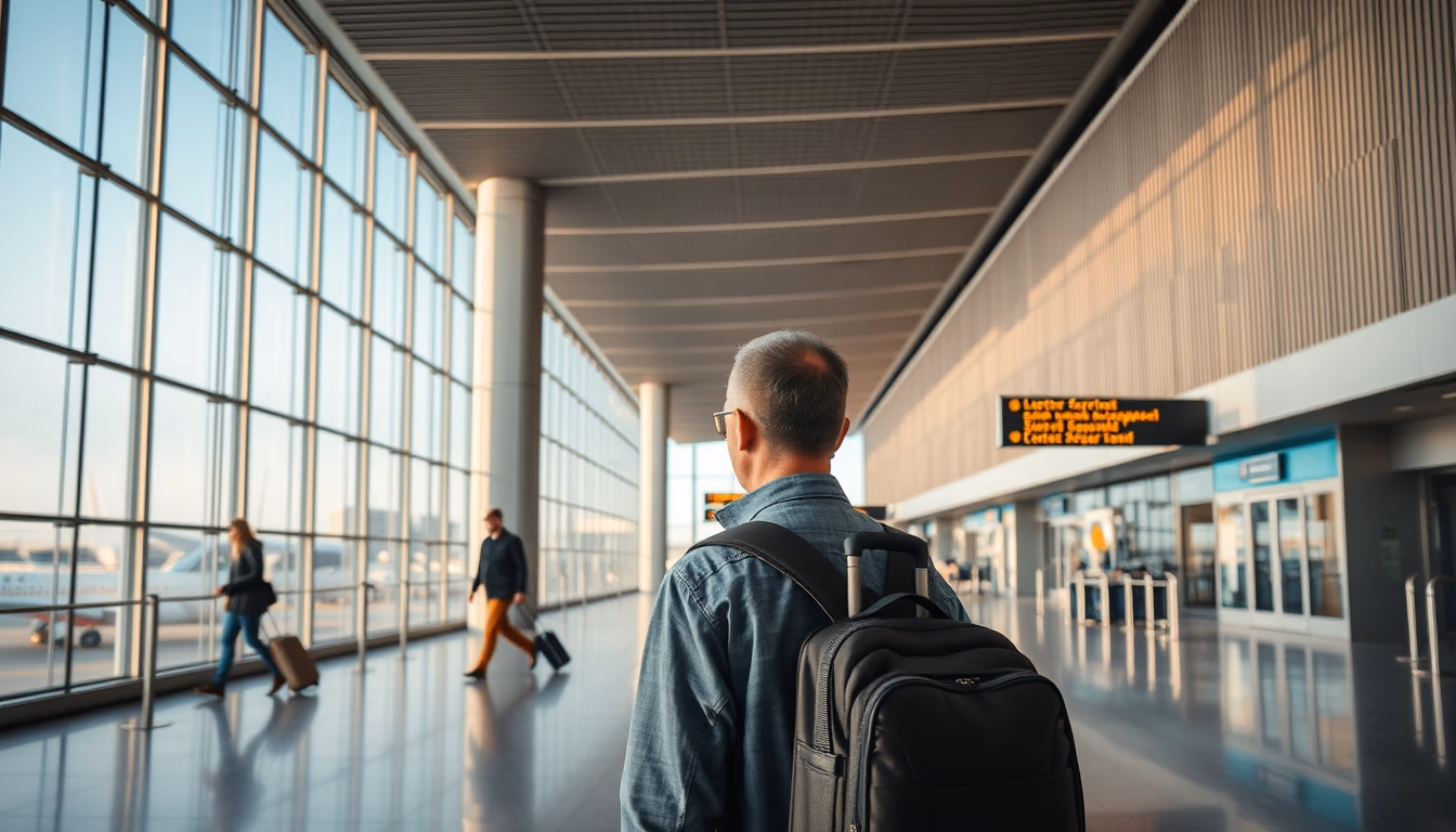 airport terminal modern in editorial style