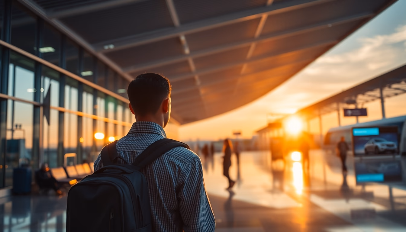 airport terminal modern in editorial style