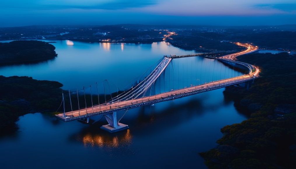 akashi kaikyo bridge in editorial style