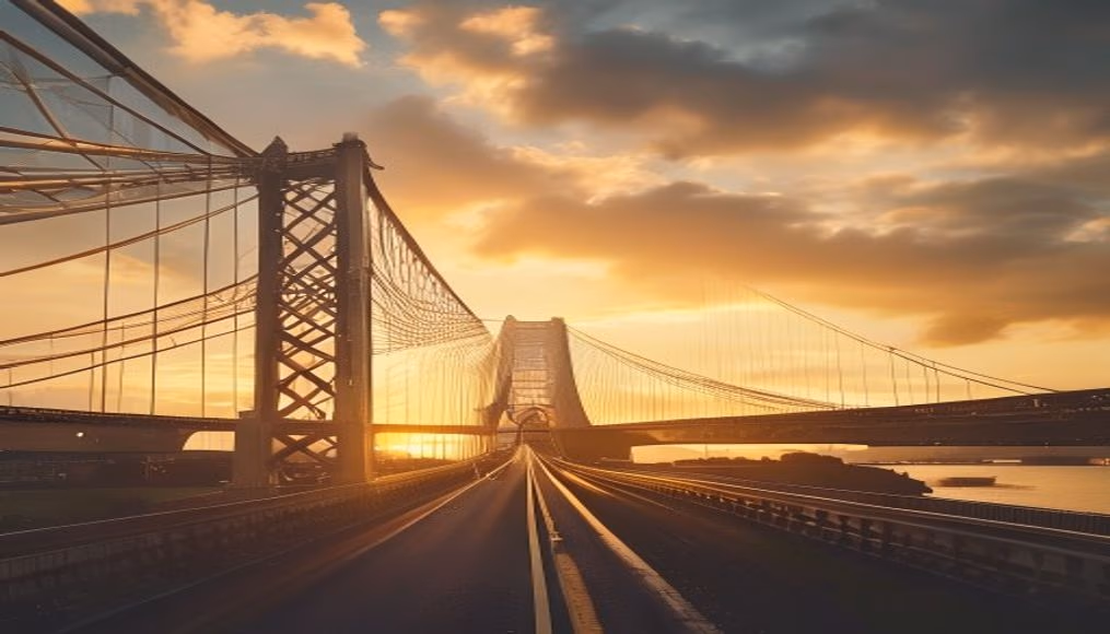 akashi kaikyo bridge in editorial style