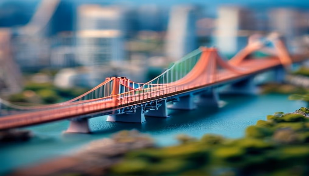 akashi kaikyo bridge in editorial style