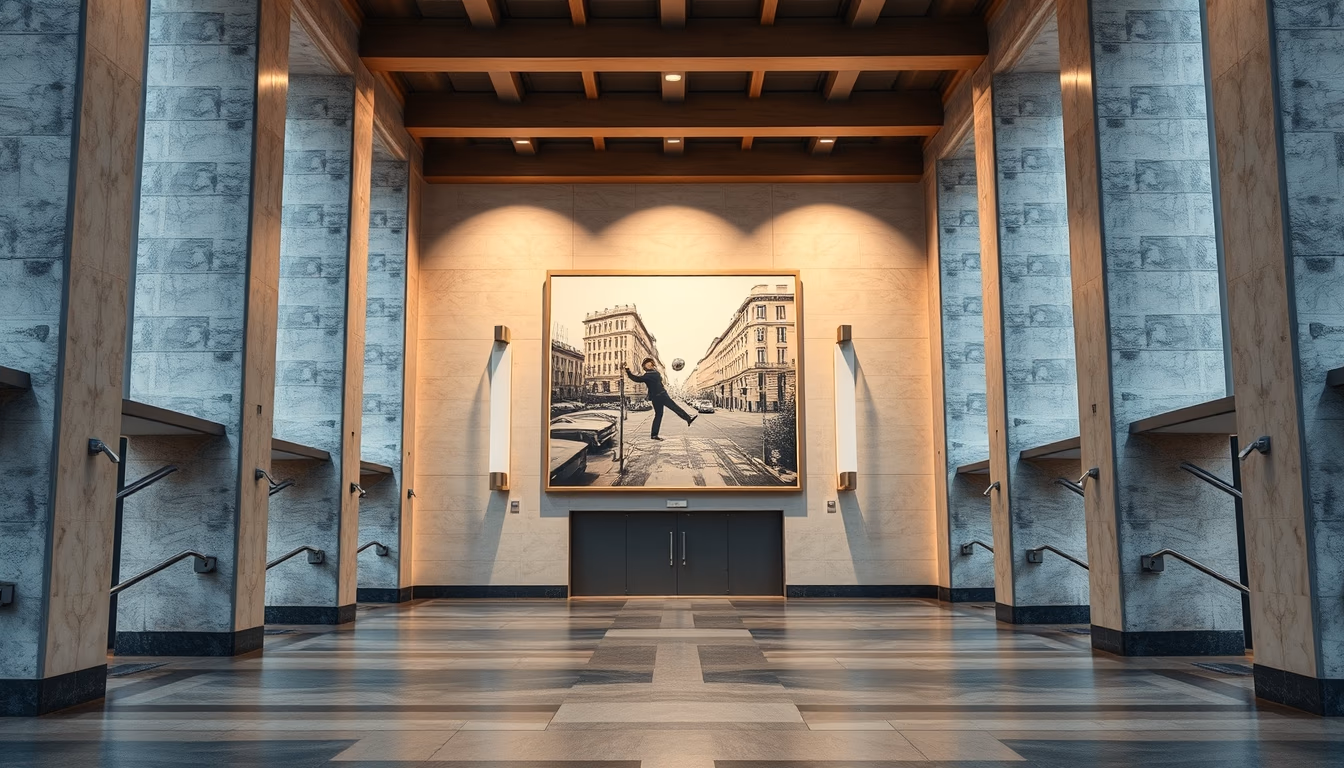 album cover art display in editorial style