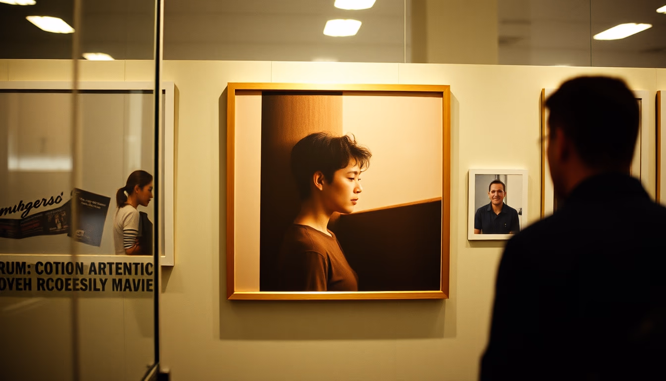 album cover art display in editorial style