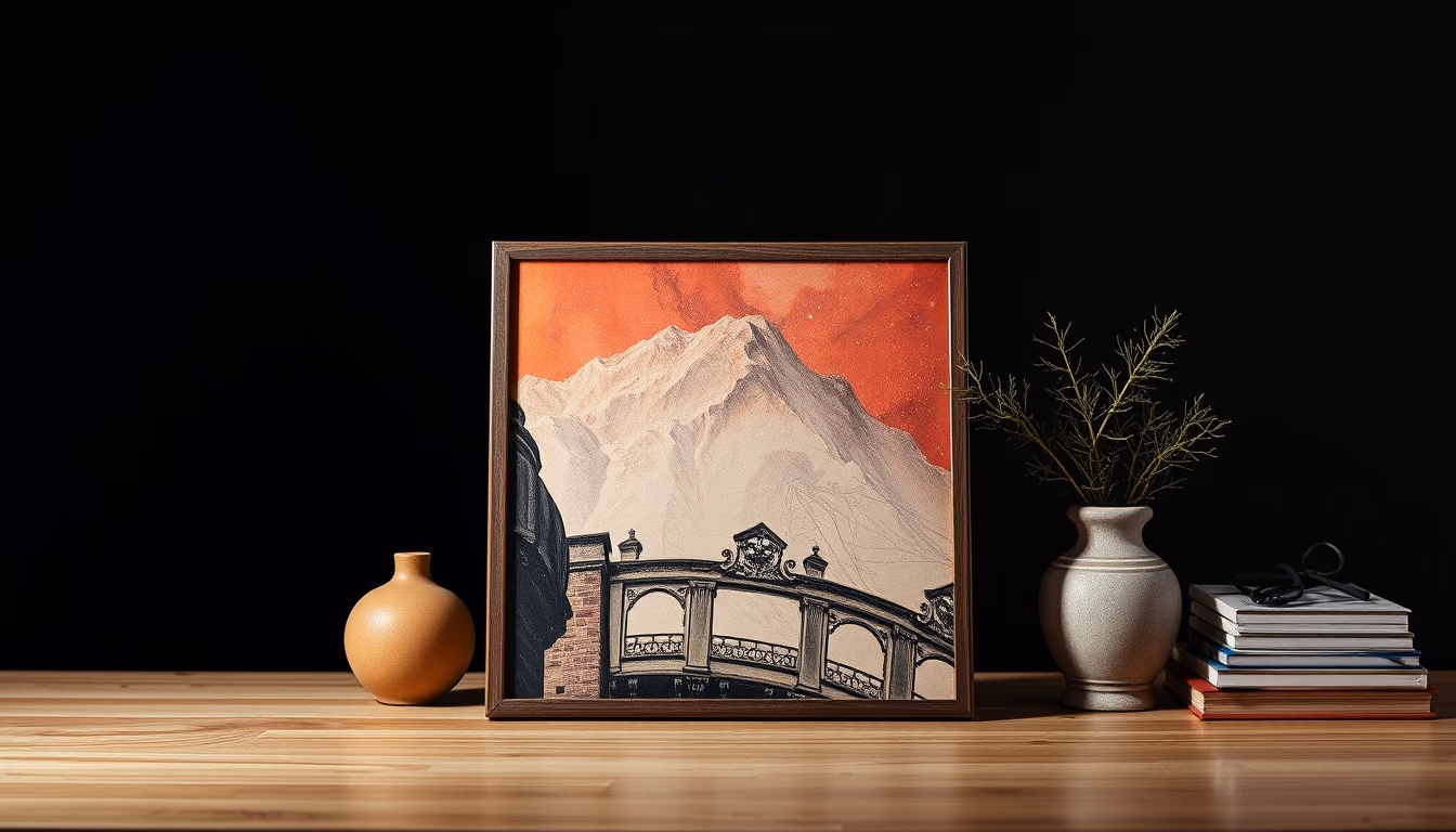 album cover art display in editorial style