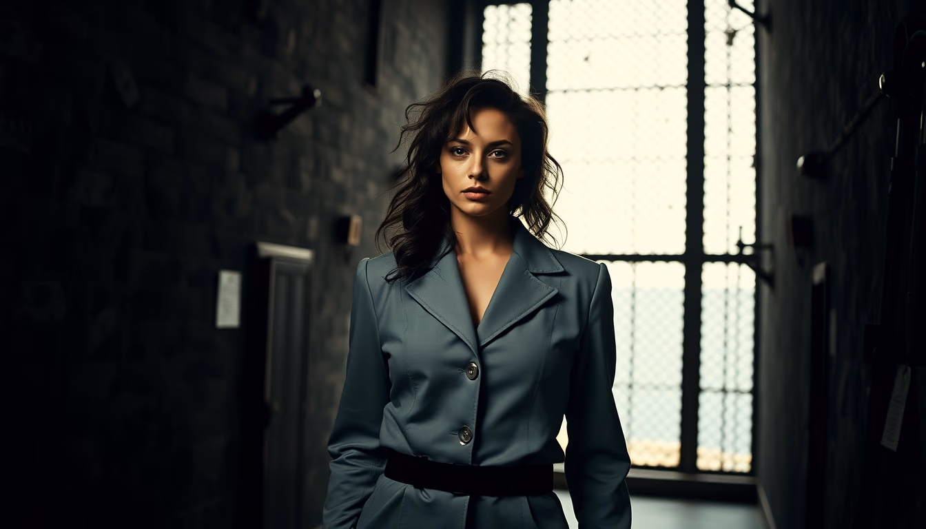 alcatraz island prison in editorial style