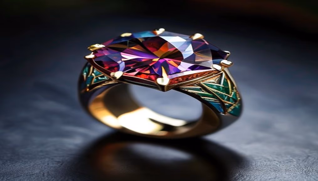 alexandrite color change ring rare in luxury editorial photography