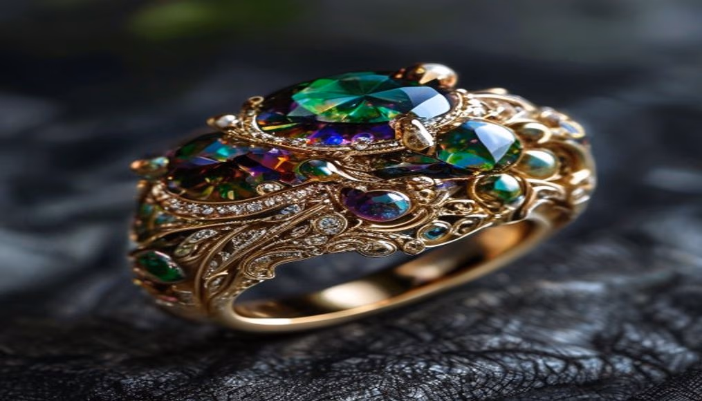 Alexandrite color change ring rare em fotografia editorial de luxo