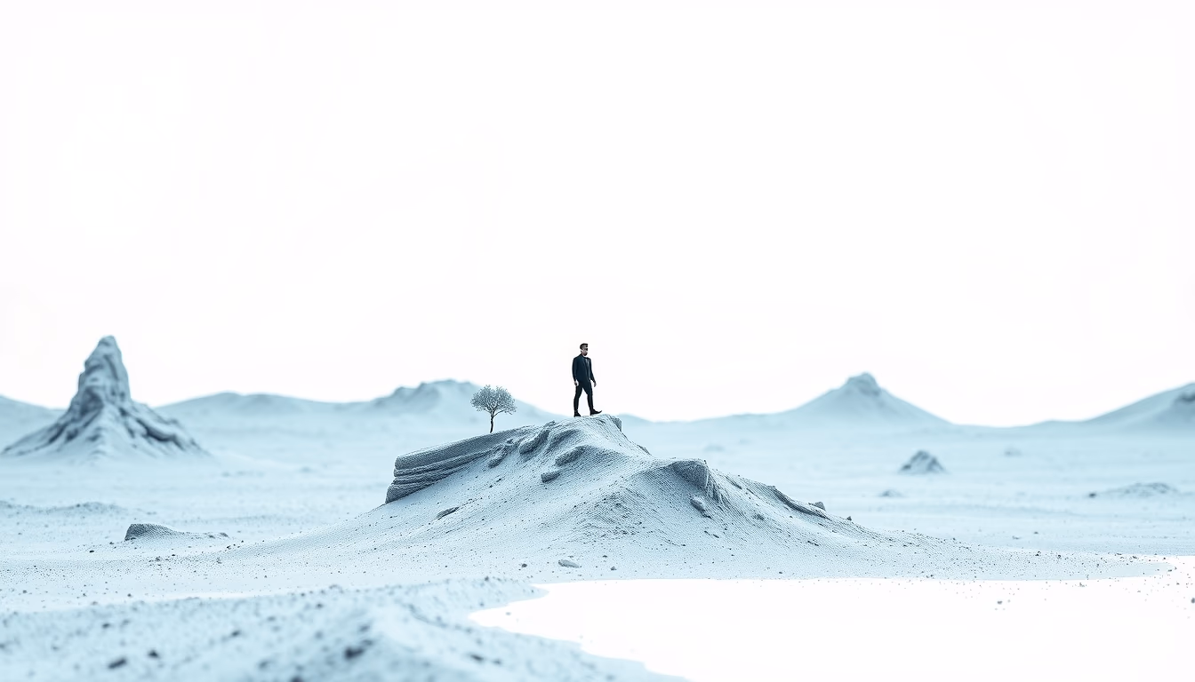 alien landscape concept in editorial style