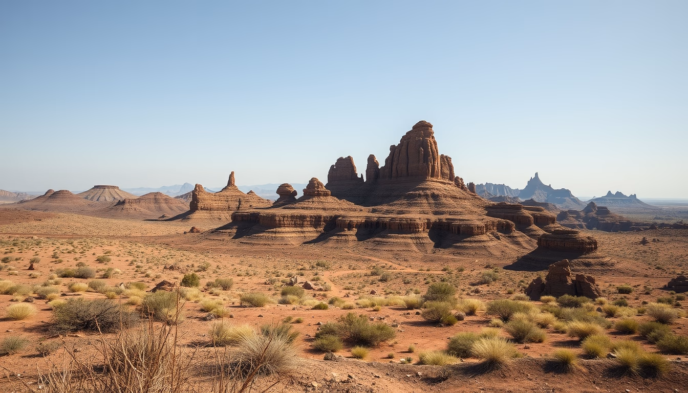 alien landscape concept in editorial style