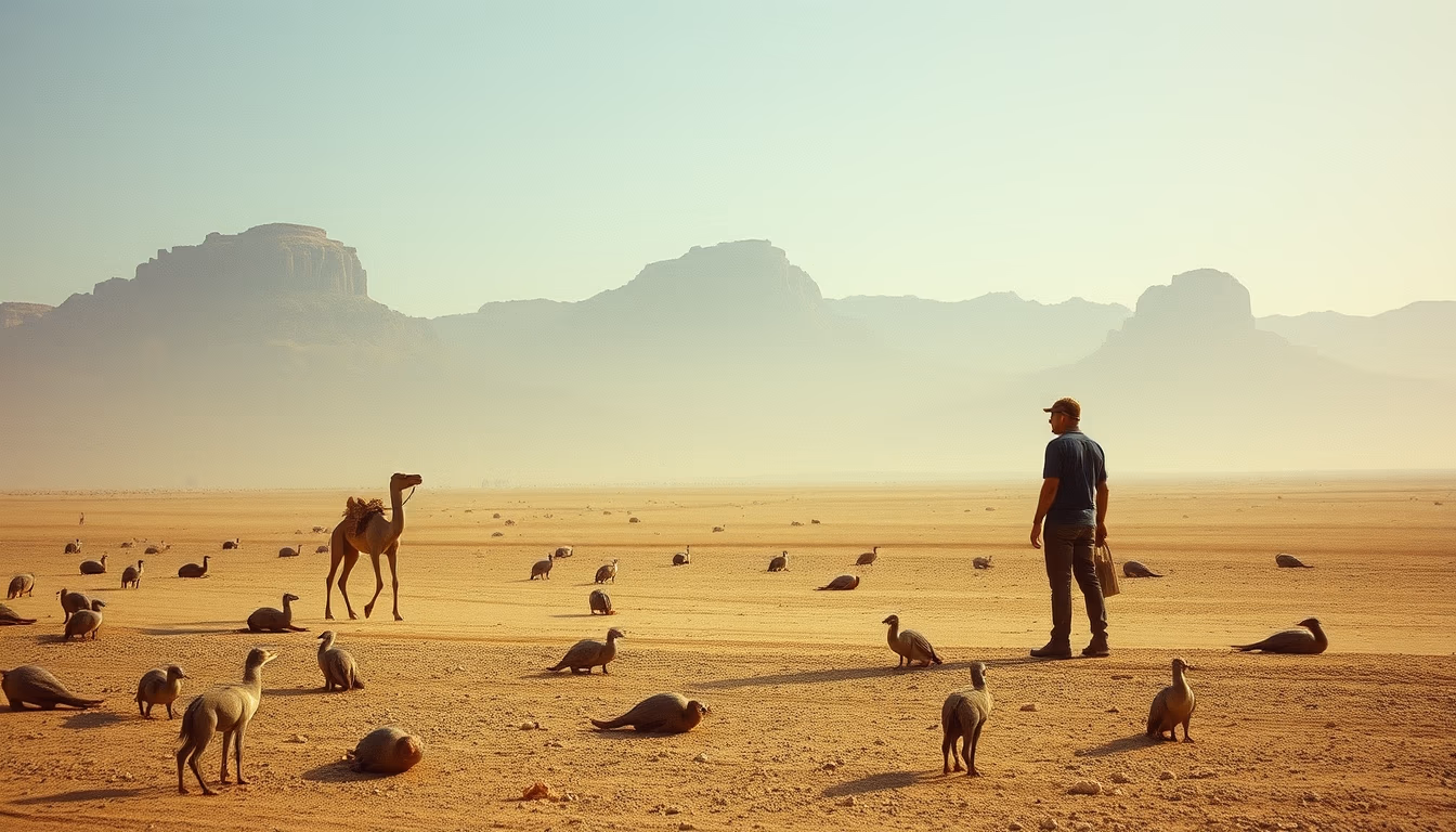 alien landscape concept in editorial style