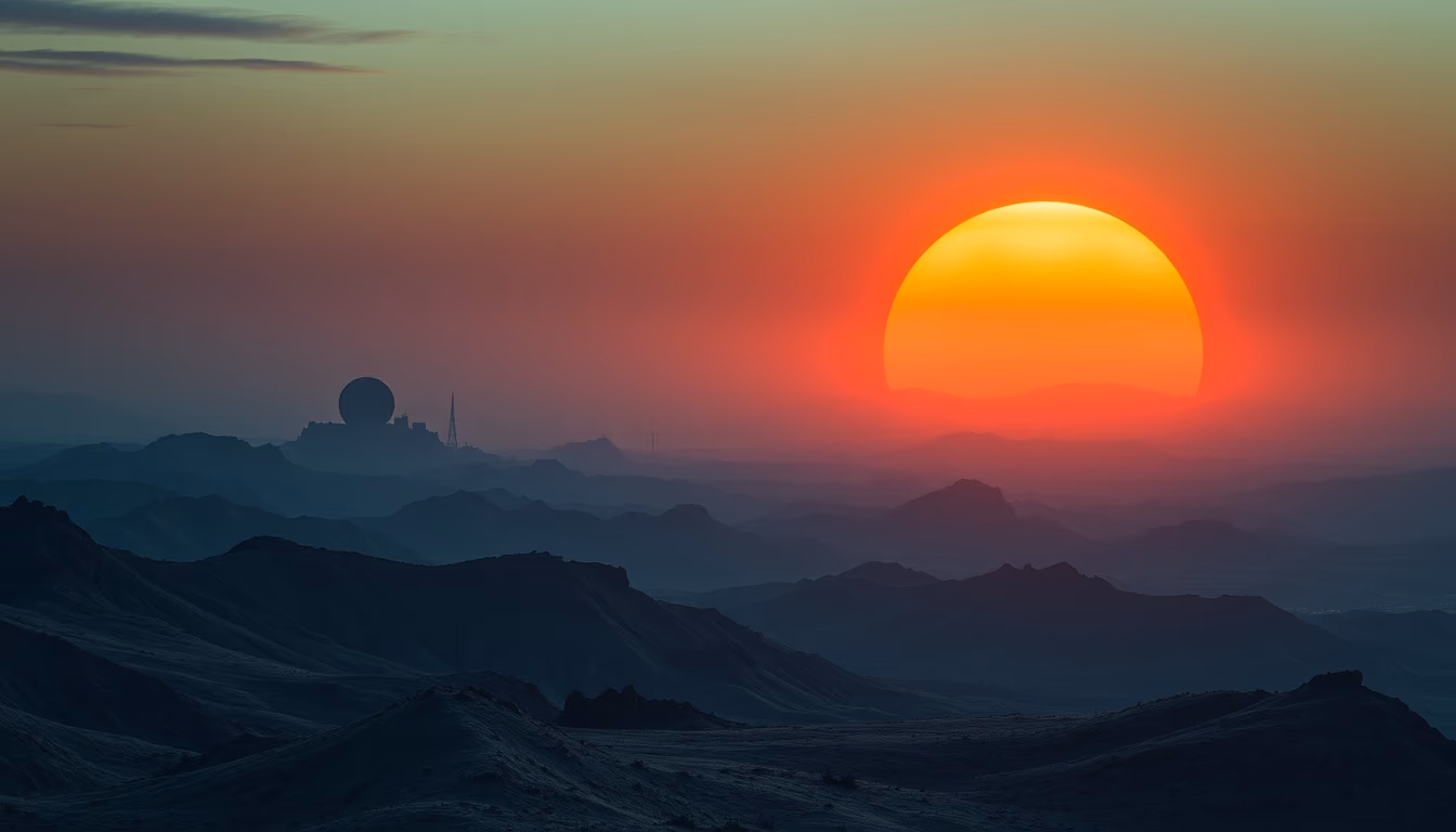 alien landscape concept in editorial style