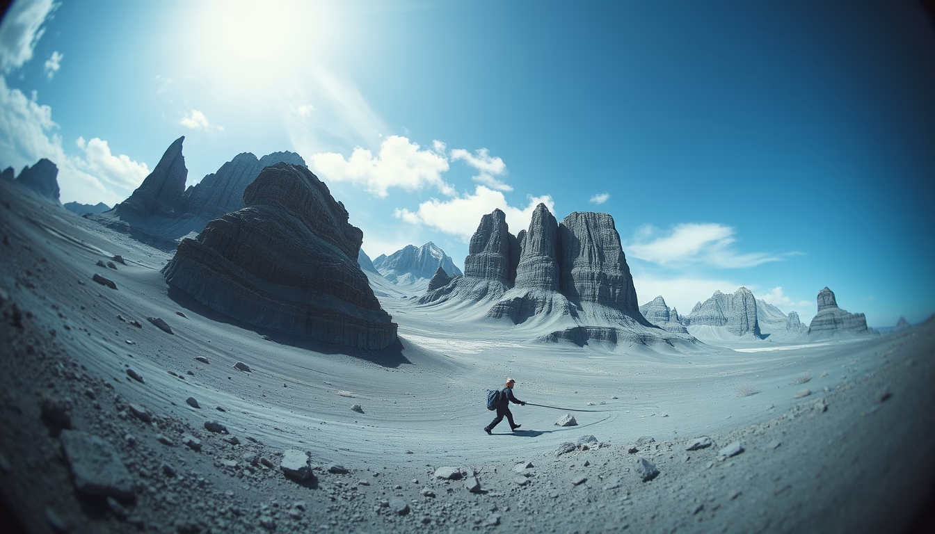 alien landscape concept in editorial style